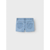 Name It Light Blue Denim Stripe Rose Regular Denim Shorts