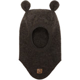 Mikk-Line Dark Brown Melange Ull Balaclava med Ører