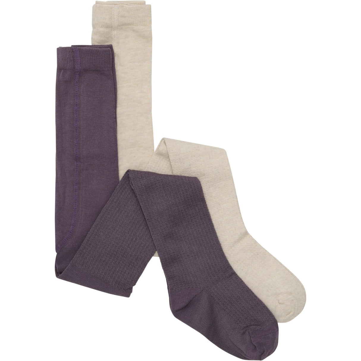 Minymo Black Plum 2-Pack Stockings w. Pattern