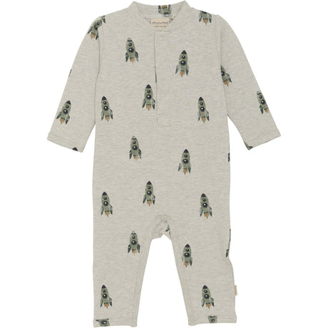 Minymo Grey Melange Sweat Onesie AOP