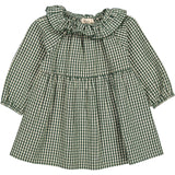 MarMar Cotton Seersucker Green Check Dawson Kjole