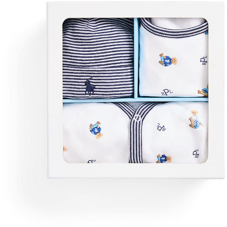 Ralph Lauren Baby White Multi/Refined Navy Bind 3-Pack Gift Box Set 2