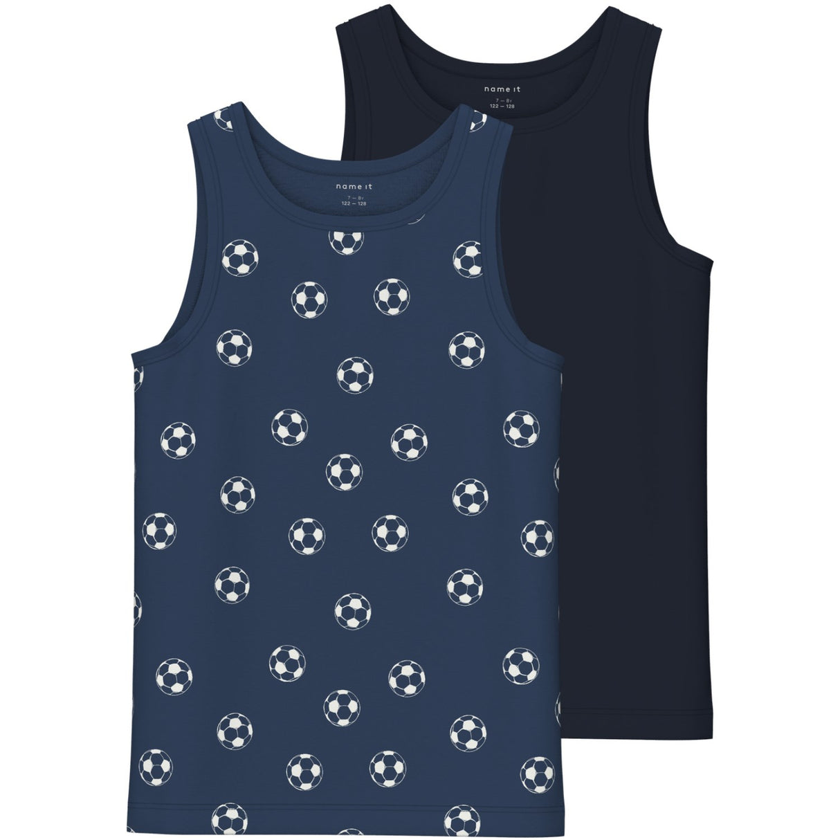 Name It Dark Denim Tank Topp 2-pack Dark Denim Football Noos