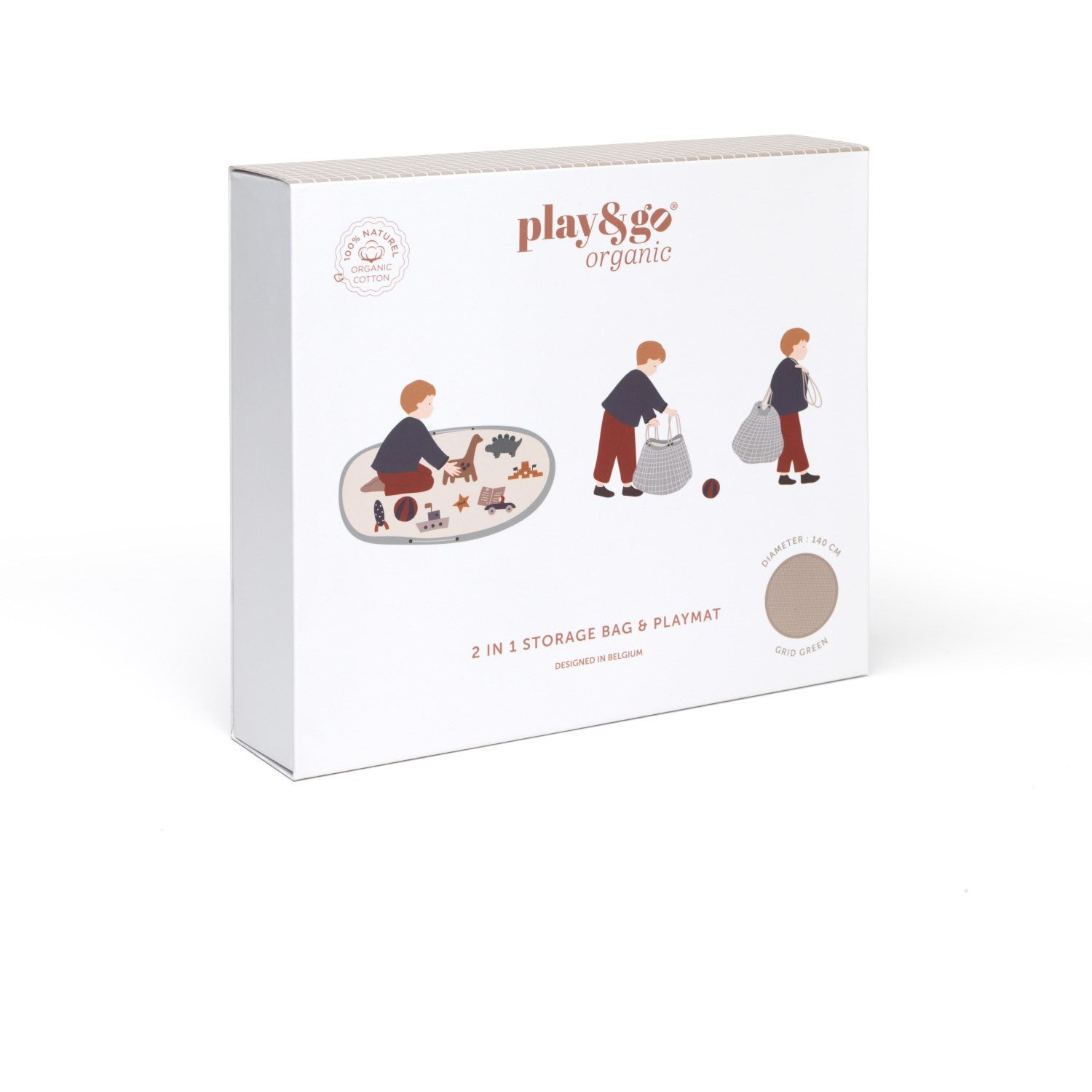 Play&Go Organic Grid Brown 2-in-1 Playmat 15