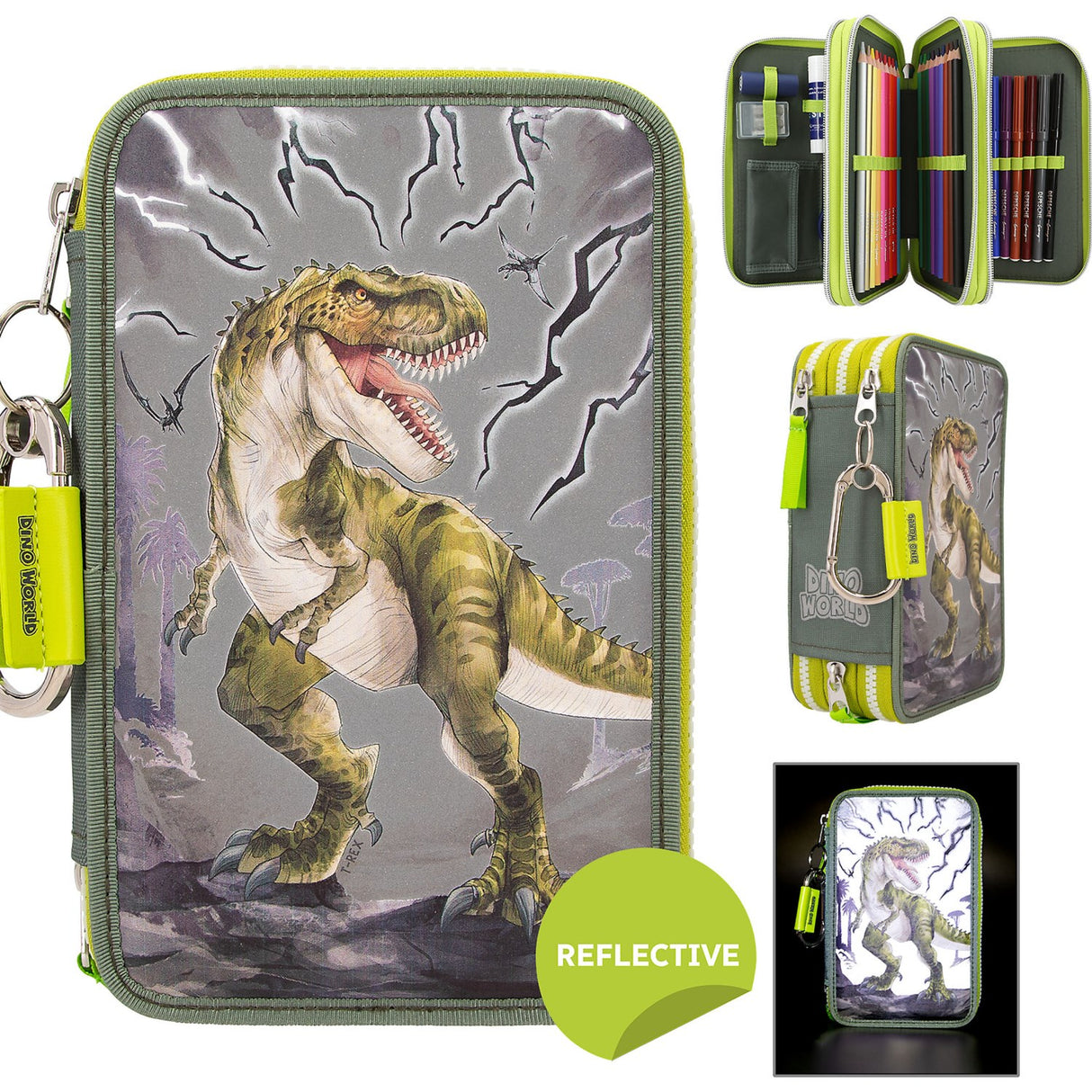 Dino World Trippel blyant tilfelle reflektor