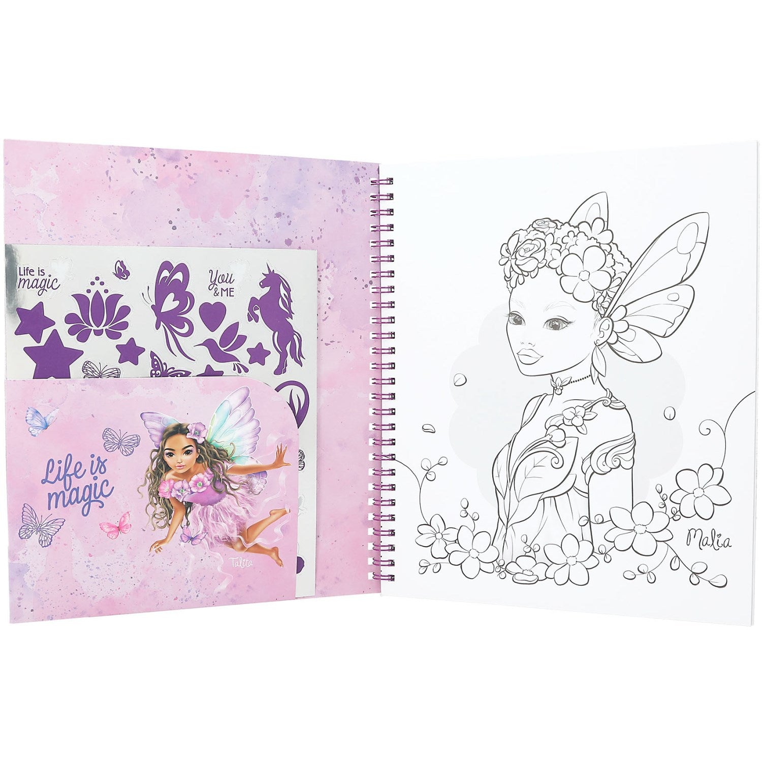 TOPModel coloring bok m / paljetter Fairy Love 2