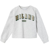 Name It Light Grey Melange Losefine Loose Short Collegegenser