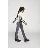 kids ONLY Cloud Dancer Black Franca Half Zip Stripe Strikk Bluse Noos