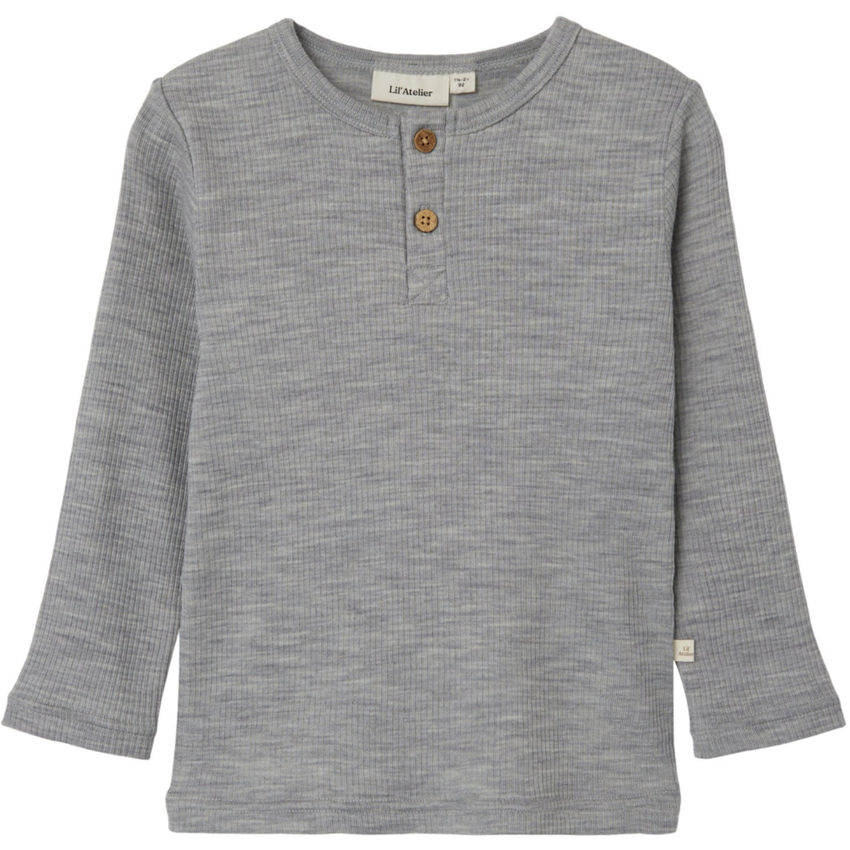 Lil'Atelier Grey Melange Fable Ull Bluse