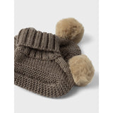 Name It Walnut Wrilla Ull Strik Slippers med Pom Pom