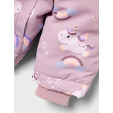 Name It Mauve Shadows Unicorn Maxi Jakke AOP