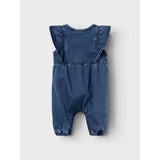 Name It Dark Blue Denim Asta Denim Frill Romper 4