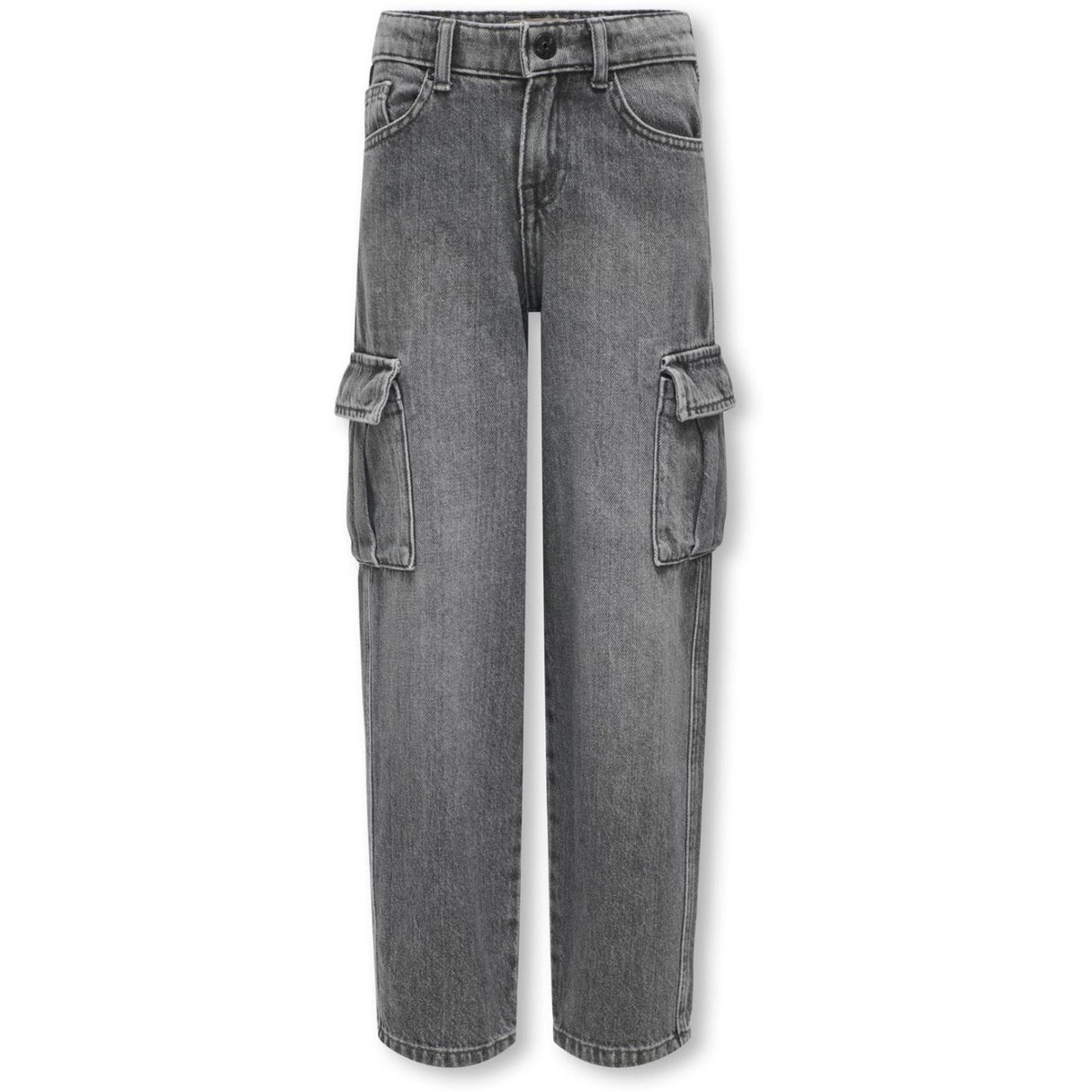 kids ONLY Dark Grey Denim Harmony Wide Cargo Carrot Jeans Noos