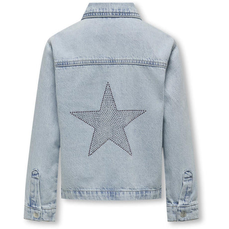 kids ONLY Light Blue Denim Carly Oversize Star Denim Overshirt 2