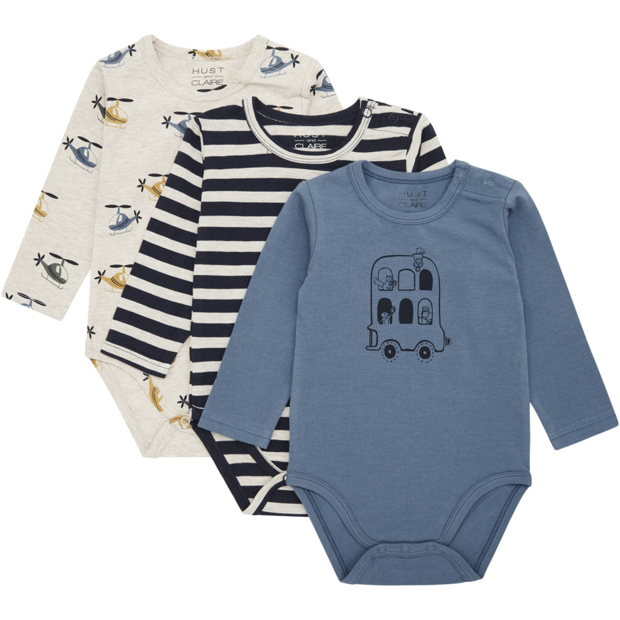 Hust & Claire Navy Baby Bertram Body 3-pakning