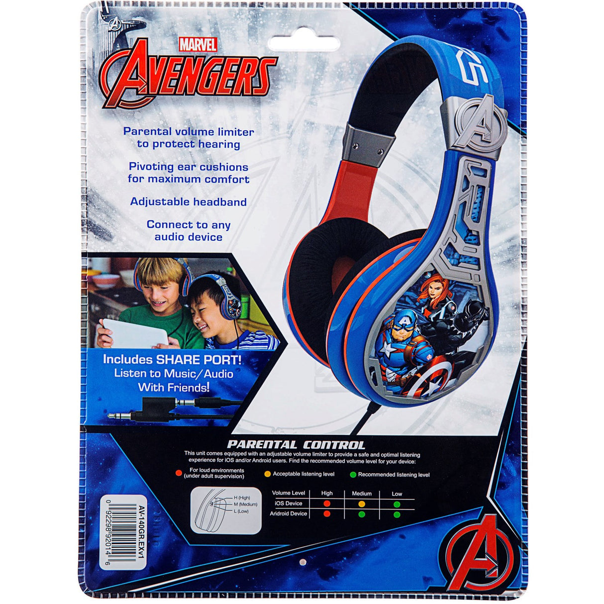 eKids Avengers Youth Hodetelefoner 7