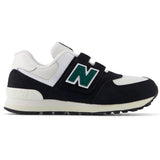 New Balance Black 574 Kids Hook & Loop Sneakers