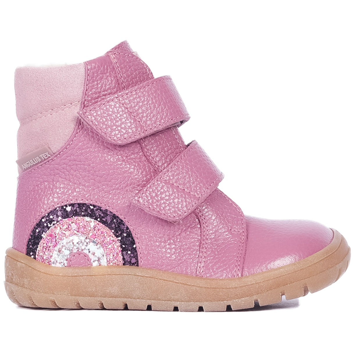 Angulus Heather/Mauve/Glitter Tex Boot med glitrende glitterregnbue