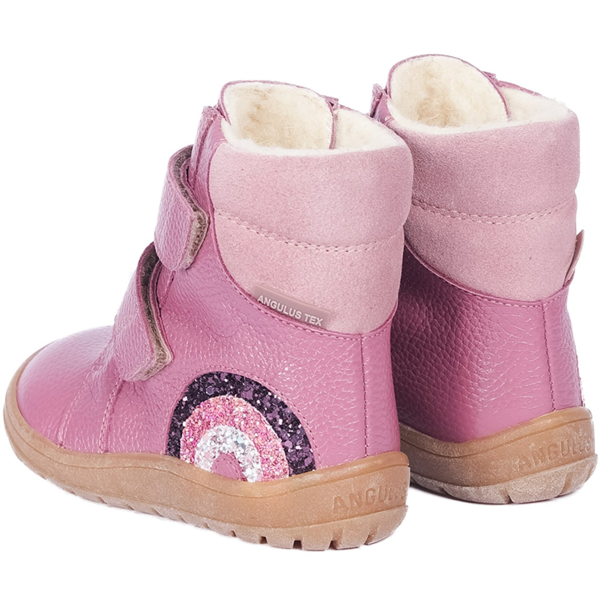 Angulus Heather/Mauve/Glitter Tex Boot med glitrende glitterregnbue