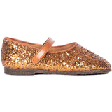 Angulus Bronze Glitter/Cognac Ballerinasko I Funklende Glitter