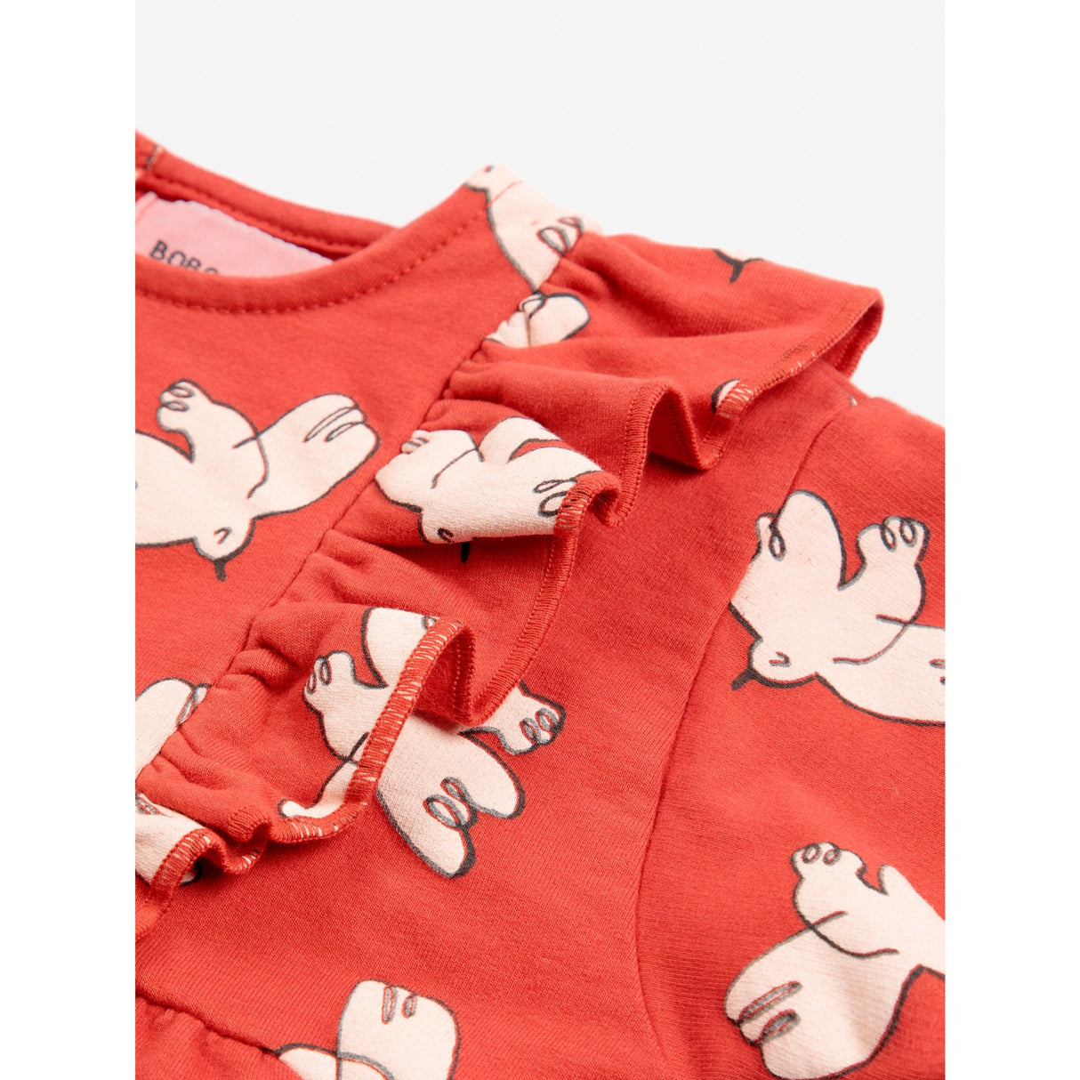 Bobo Choses Red Freedom Bird All Over Ruffle Dress 4