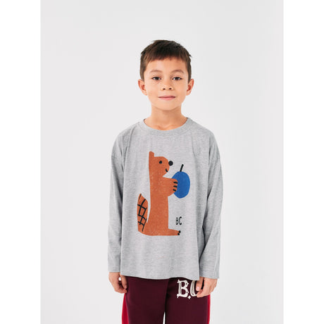 Bobo Choses Light Heather Grey Hungry Squirrel T-Shirt 2