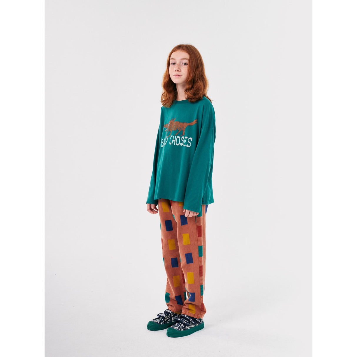 Bobo Choses Dark Green The Clever Fox T-Shirt 4