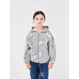 Bobo Choses Light Heather Grey Freedom Bird All Over Zipped Hoodie 2