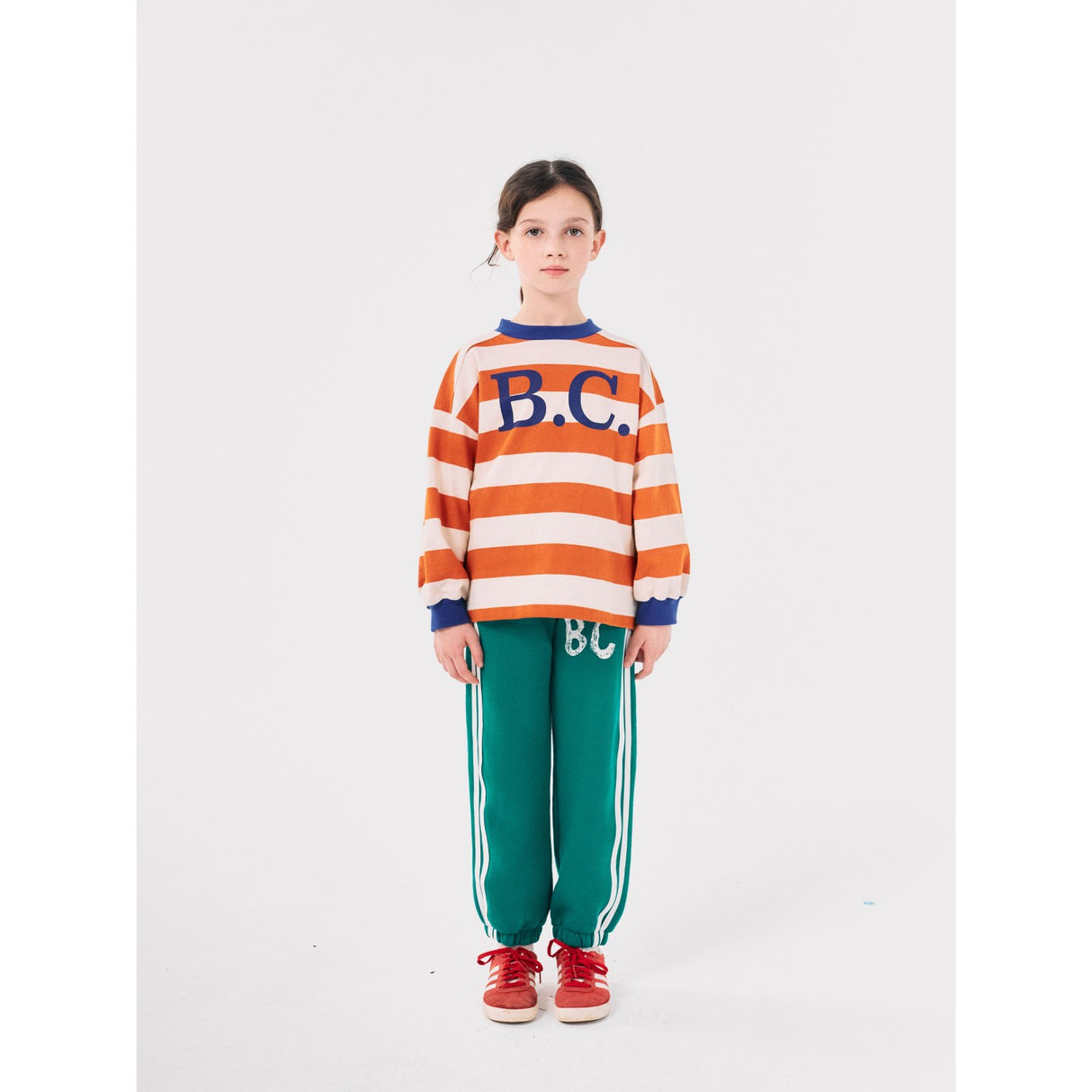 Bobo Choses Green B.C Shadow Stripes Jogging Pants