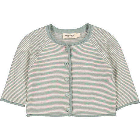 MarMar New Born Modal Mix Dusty Jade Stripe Totti Strikke Cardigan