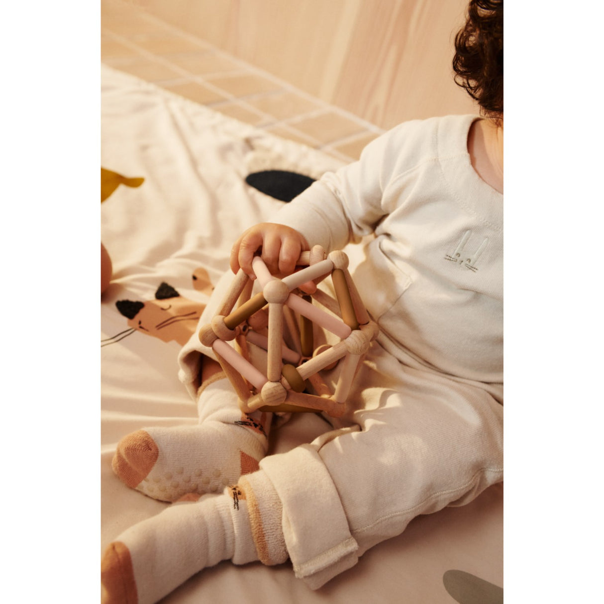 LIEWOOD Mustard Multi Mix Annemette Baby Rattle Motoric Toy