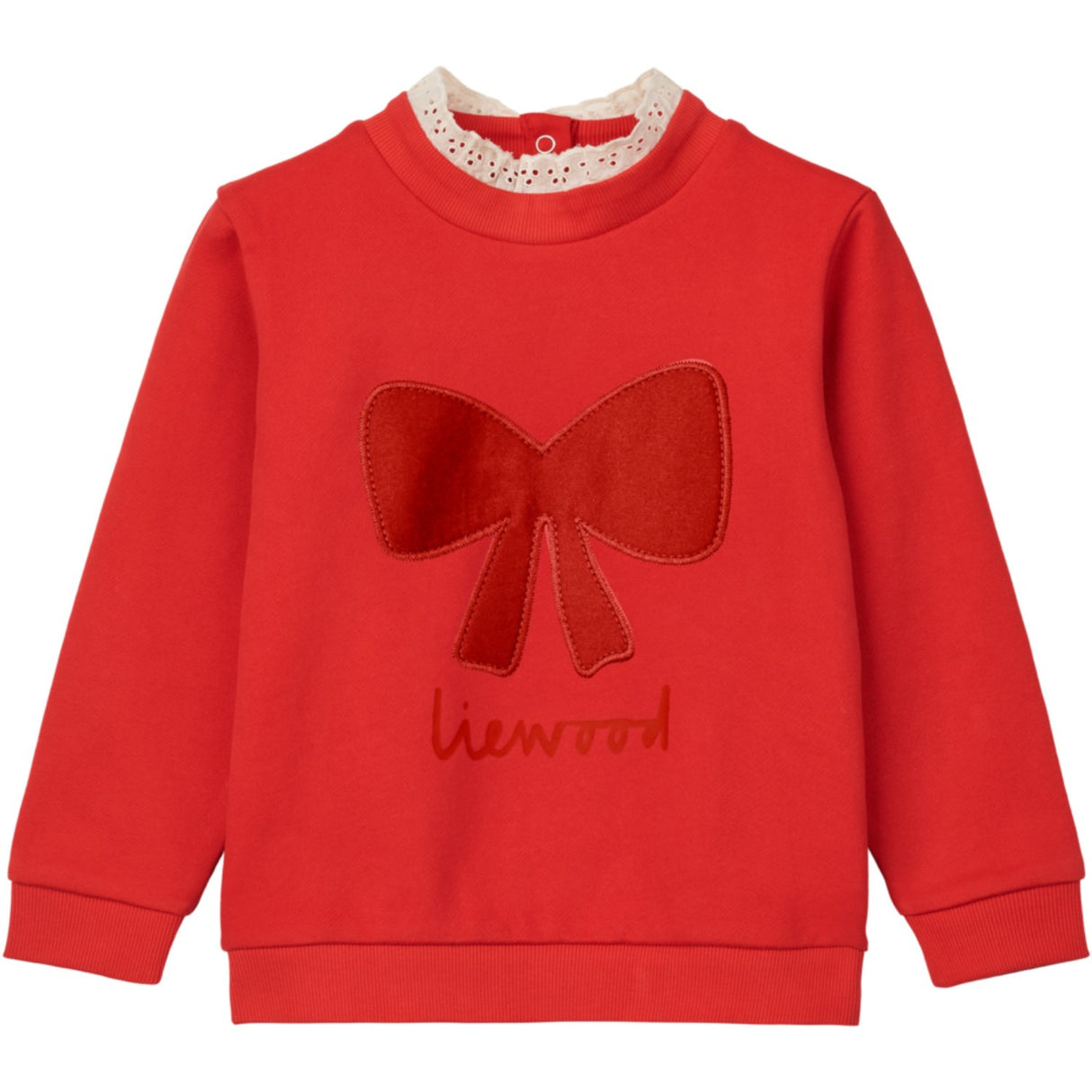 LIEWOOD Holiday Bow Dark Red / Apple Red Rakel Collegegenser