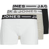 Jack & Jones Junior Light Grey Melange Sense Trunks 3-Pack Noos