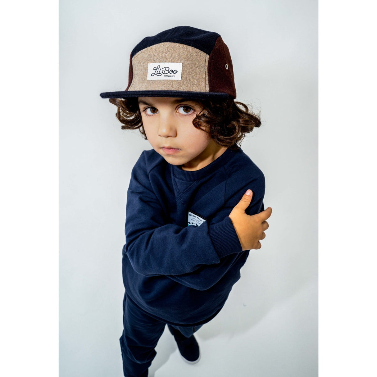 Lil' Boo  Block Wool 5 panel - Brown/Navy 4