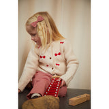 Copenhagen Colors Cream Lammeullcardigan M. Bow Emb