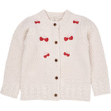 Copenhagen Colors Cream Lammeullcardigan M. Bow Emb