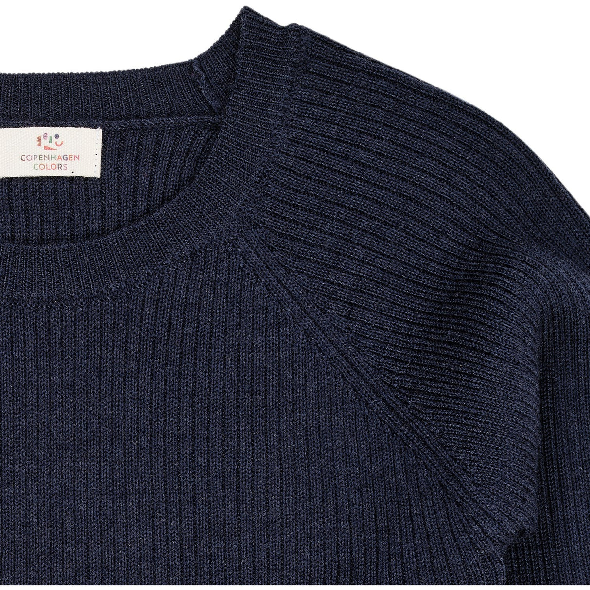 Copenhagen Colors Navy Merino Classic Rib Bluse