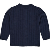 Copenhagen Colors Navy Merino Knitted Cardigan M. Bred Rib