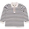 Copenhagen Colors Navy/Cream Stripe Striped Pique Polo