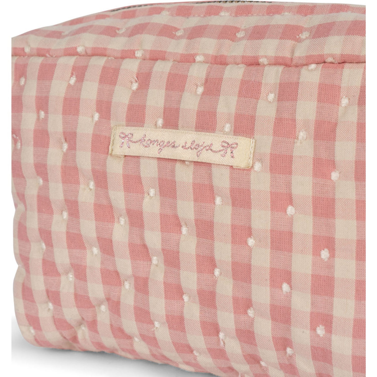 Konges Sløjd Powder Pink Check Seersucker Small Toiletry Bag