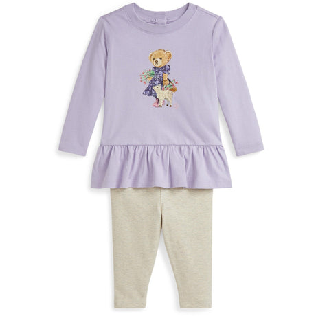 Ralph Lauren Baby Spring Iris/Oatmeal Hthr Blouse Leggings Set