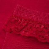 Minymo Red ankelstrømper Med Blonder