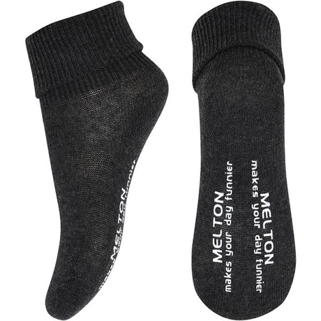 MELTON Bomull Anti-Slip Sokker Dark Grey Melange