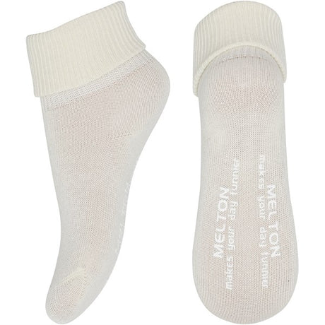 MELTON Bomull Anti-Slip Sokker Off White