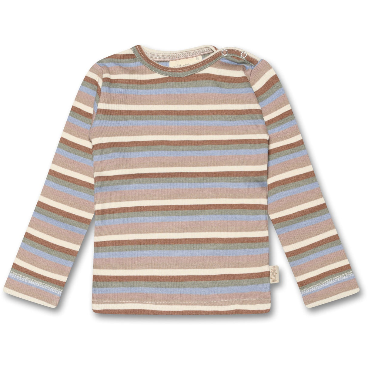 Petit Piao Simply Taupe Bluse Modal Multi Striped