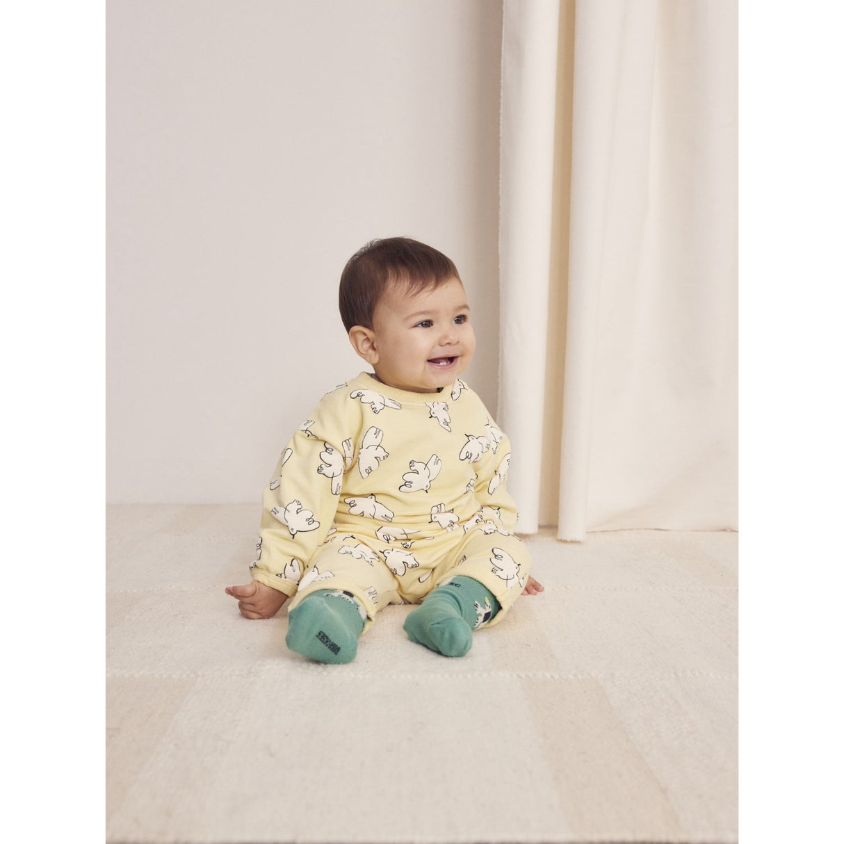 Bobo Choses Light Yellow Freedom Bird All Over Leggings 2