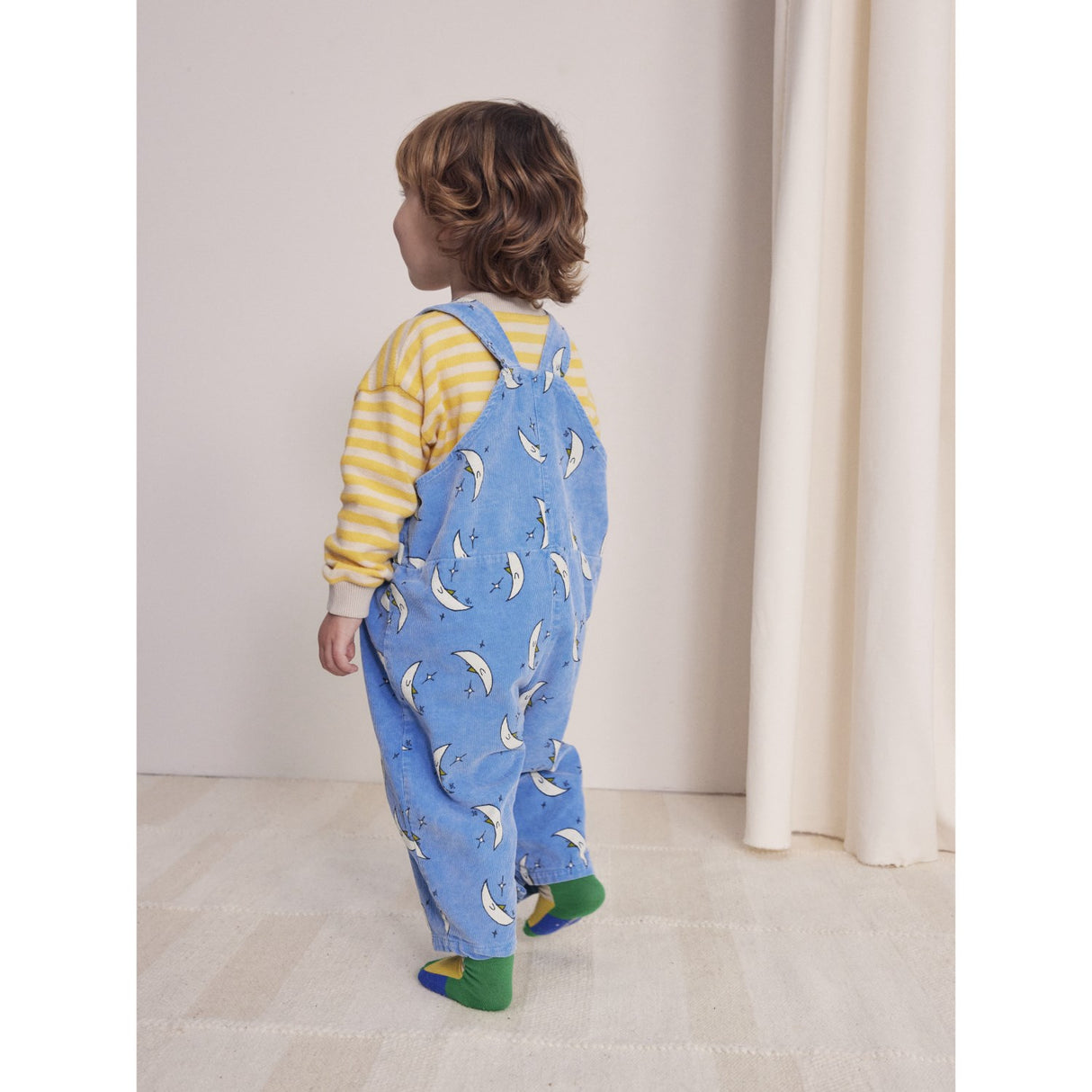 Bobo Choses Light Blue Beneath The Moon Micro Corduroy Dungaree 4