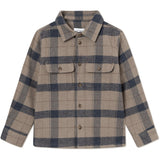 Les Deux Kids Desert Taupe/Dark Navy Checked Lennon Check Overshirt Kids