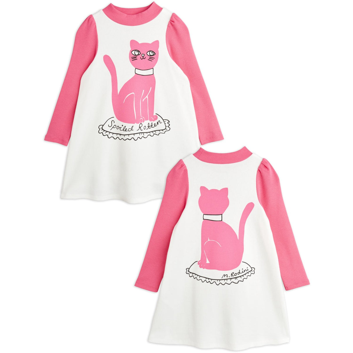 Mini Rodini White Cat Sp Dress 7