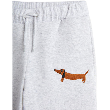 Mini Rodini Grey melange Dog Emb Sweatpants 2